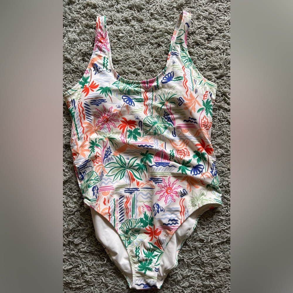 Old Navy One Piece Colorful Tropical Print Swimsuit XXL